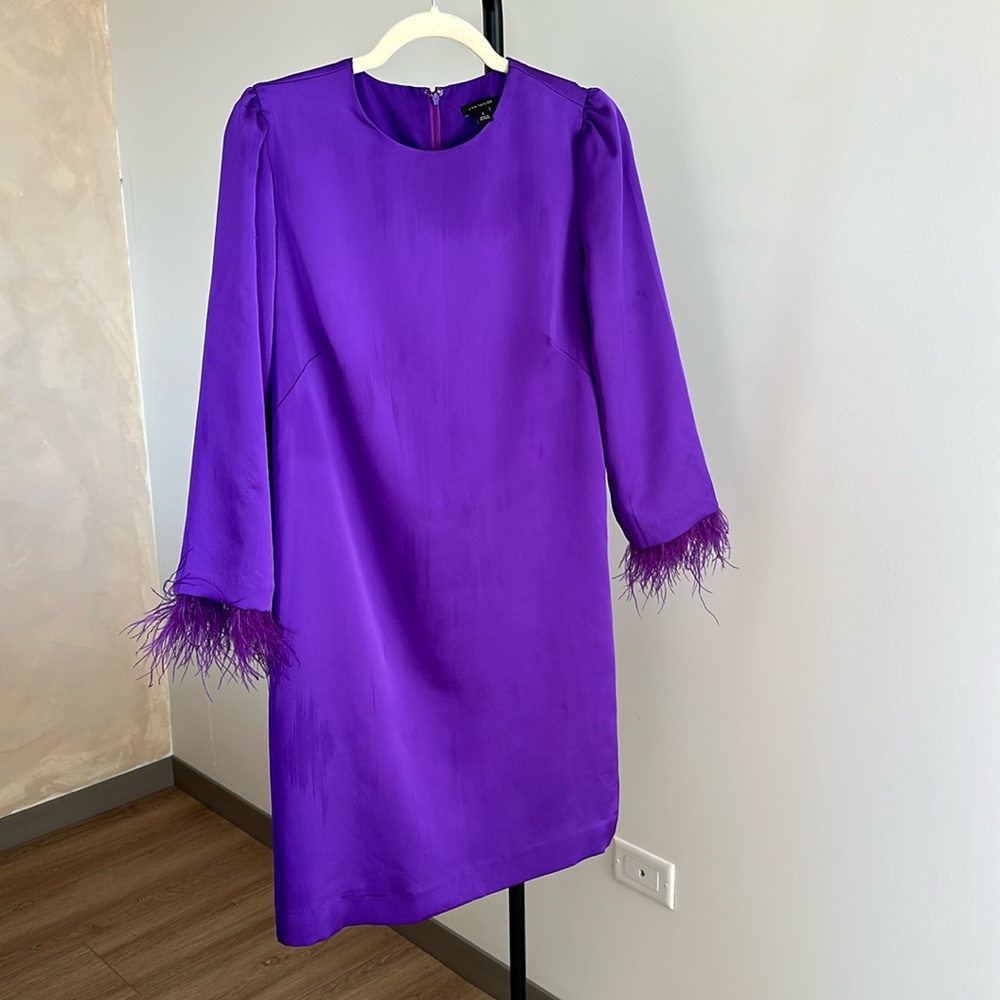 ANN TAYLOR purple party dress - oil stain can be easily dry cleaned